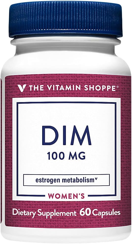 Vitamin Shoppe DIM 100MG med Bioperine Black Pepper Extract, støtter østrogenmetabolisme for kvinners helse (60 kapsler)