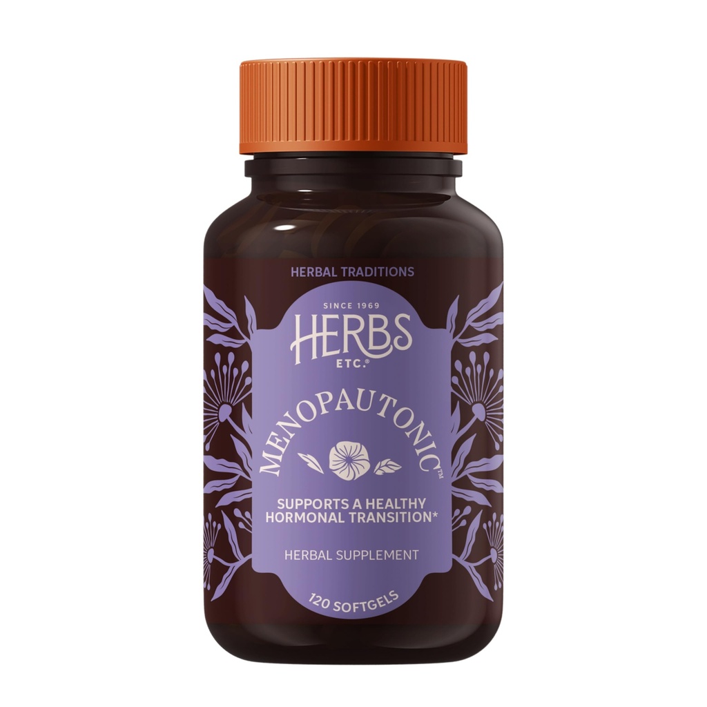 Urter Etc. Menopautonic Softgels - Essential Supplement for kvinner - Hormonal Transition Support Supplement - Tilbyr Menopausal støtte med Dong Quai & Motherwort - 120 Softgels (120 Services)