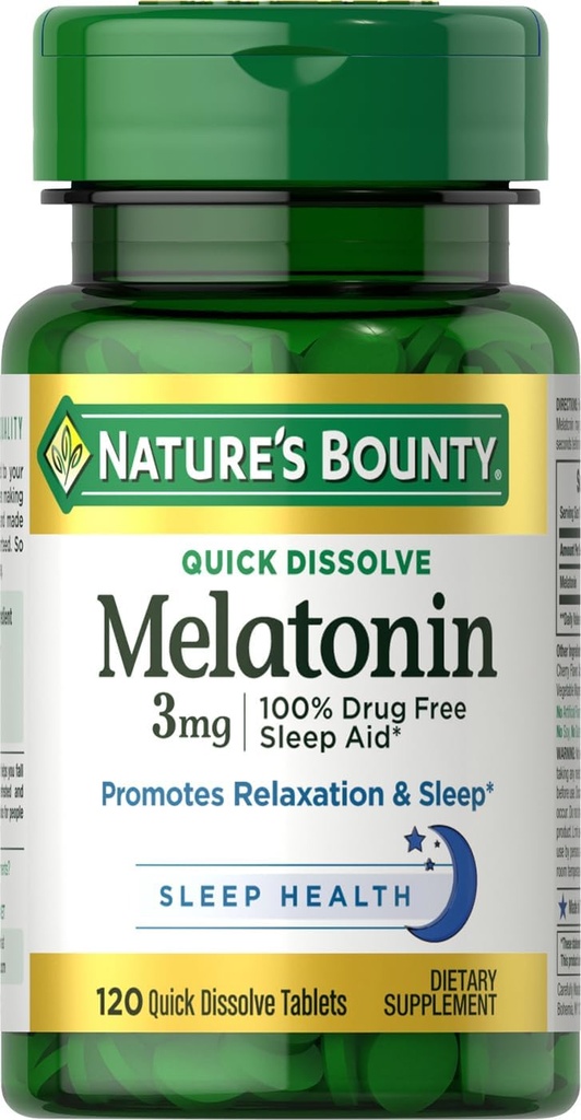 Naturens Bounty melatonintabletter, 3 mg, 120 greve