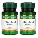 Naturens Bounty Folic Acid 800 mcg vitamin Supplement maksimal styrke - 250 tabletter, pakke med 2
