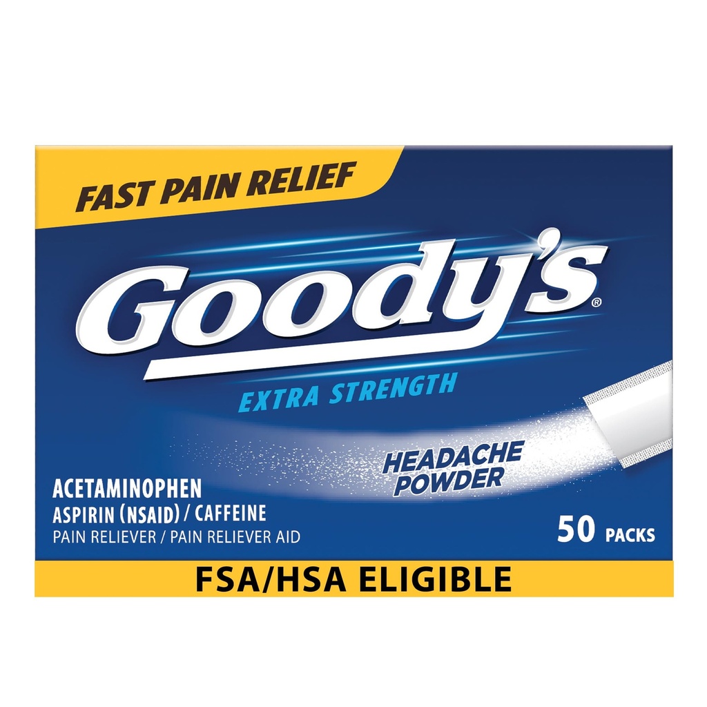 Goodys smertelindring pulvere, ekstra styrke hodepine pulver, 50 ct (pakke med 1)