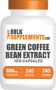 BulkSupplements.com Grønn Kaffebønne Ekstraksjon Kapsler - Grønn Kaffebønner Kosttilskudd, Grønn Kaffebønner Kapsler - Grønn Kaffebønner 8000 mg, Vegan - 1 Kapsel per servering, 240 Veg Kapsler
