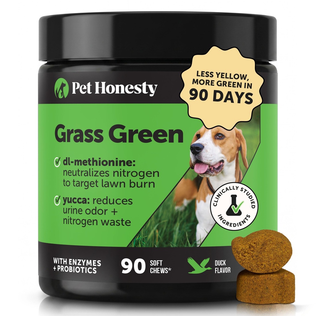 Gras Grønne Hunde Chews - Urine nøytralizer for Lawn, Hunde Pee Grass Hjelper Yard holde grønn adressering Burn flekker med probiotika og enzymer (Duck)