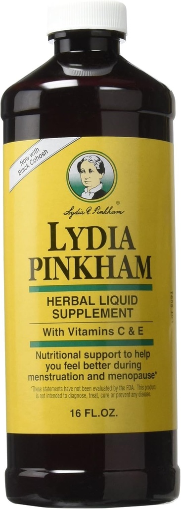 Lydia Pinkham Liquid Herbal Supplement for Menstruasjon og Menopause støtte, 16 Ounce