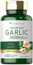 Carlyle Odorless hvitløk Softgels 3600 mg | 400 greve | Allium Sativum Bulb | Ikke GMO, Glutenfri kosttilskudd
