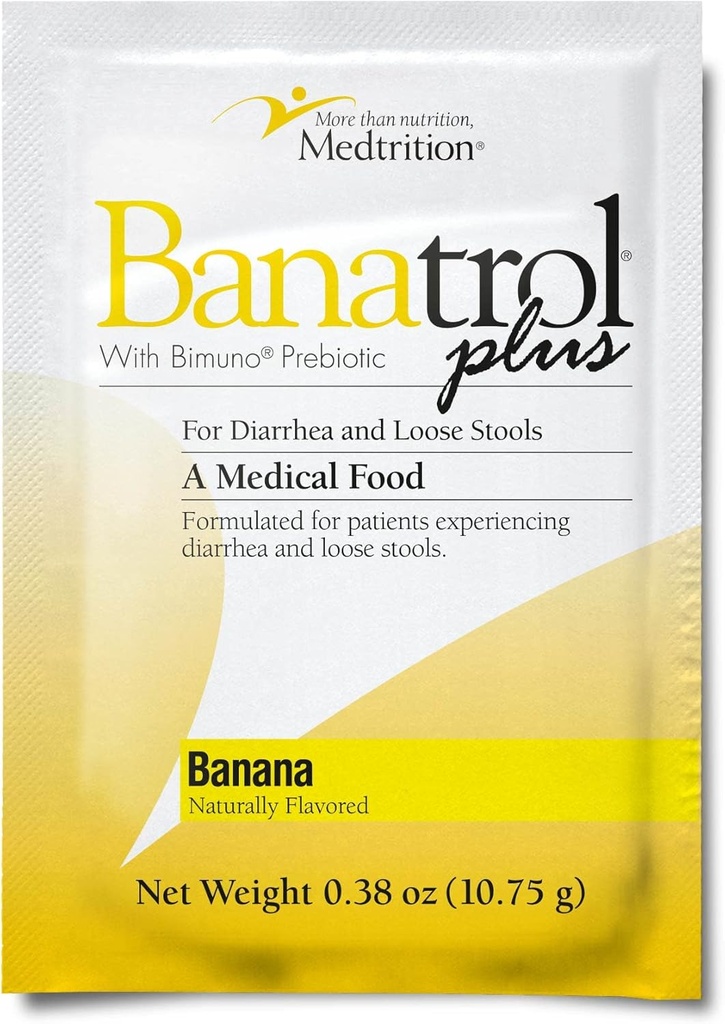 Meditasjon Banatrol naturlig anti-diarhetal med prebiotika, relief for IBS, gjentakende diarre, klinisk støttet medisinsk mat, ikke-konsisterende, 21 serveringer (Banana)