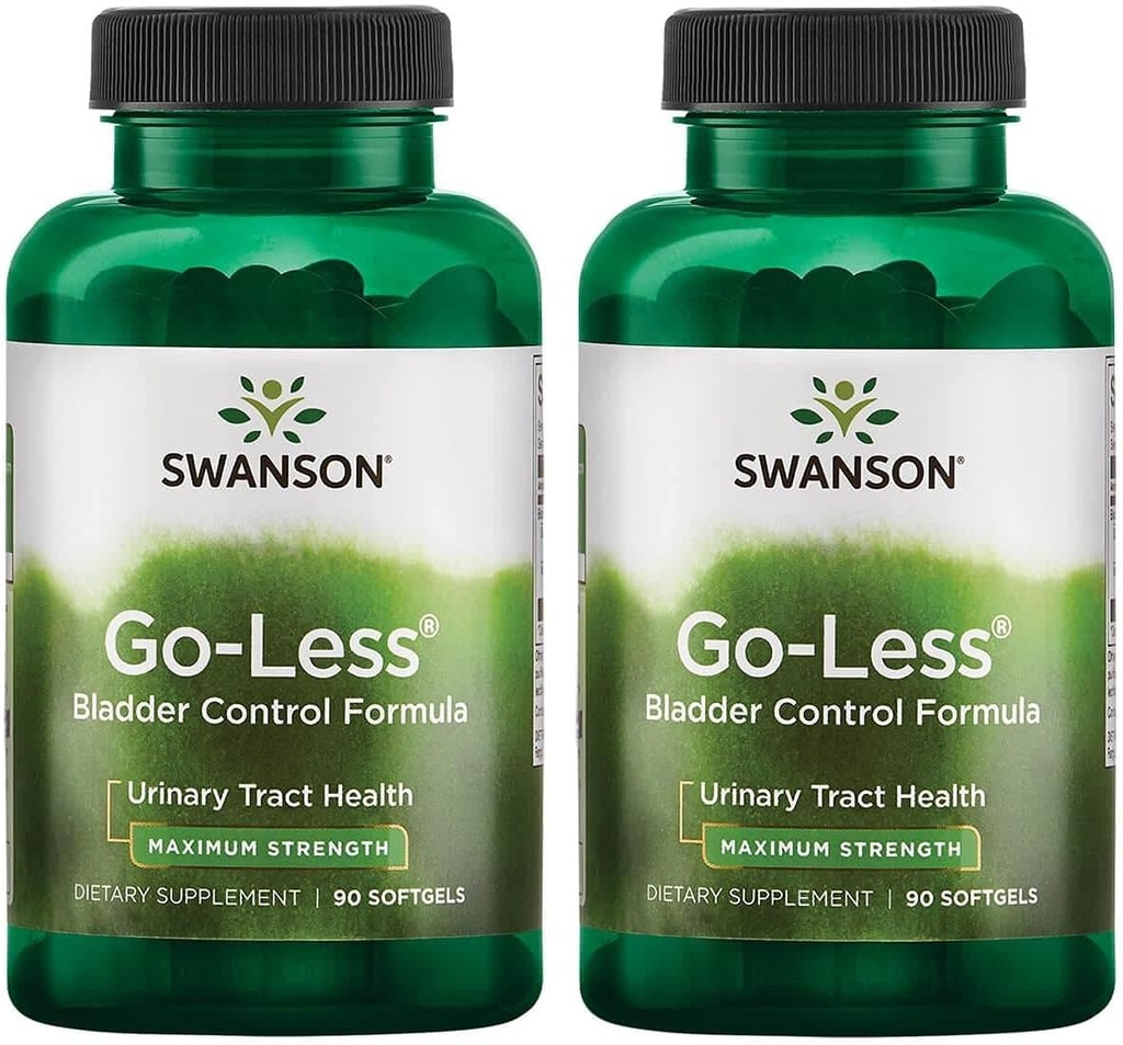 Swanson Go-Less Bladder Control Formula - fremmer urinveien Tract Helse og sunn Bladder Support - naturlig kosttilskudd for voksne med Pumpkin Seed Extract - (90 Softgels) 2 Pack