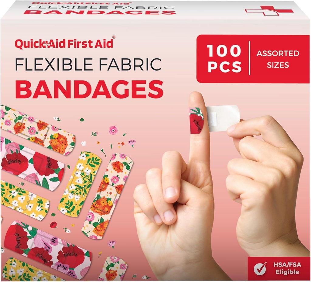 Flower Bandages, Bandages Variety Pack 100 greve, Fun Designs for barn voksne, Gentle Adhesion Mykt pustende, Latex gratis, Bruk for mindre kutt Scrapes, Førstehjelpsutstyr