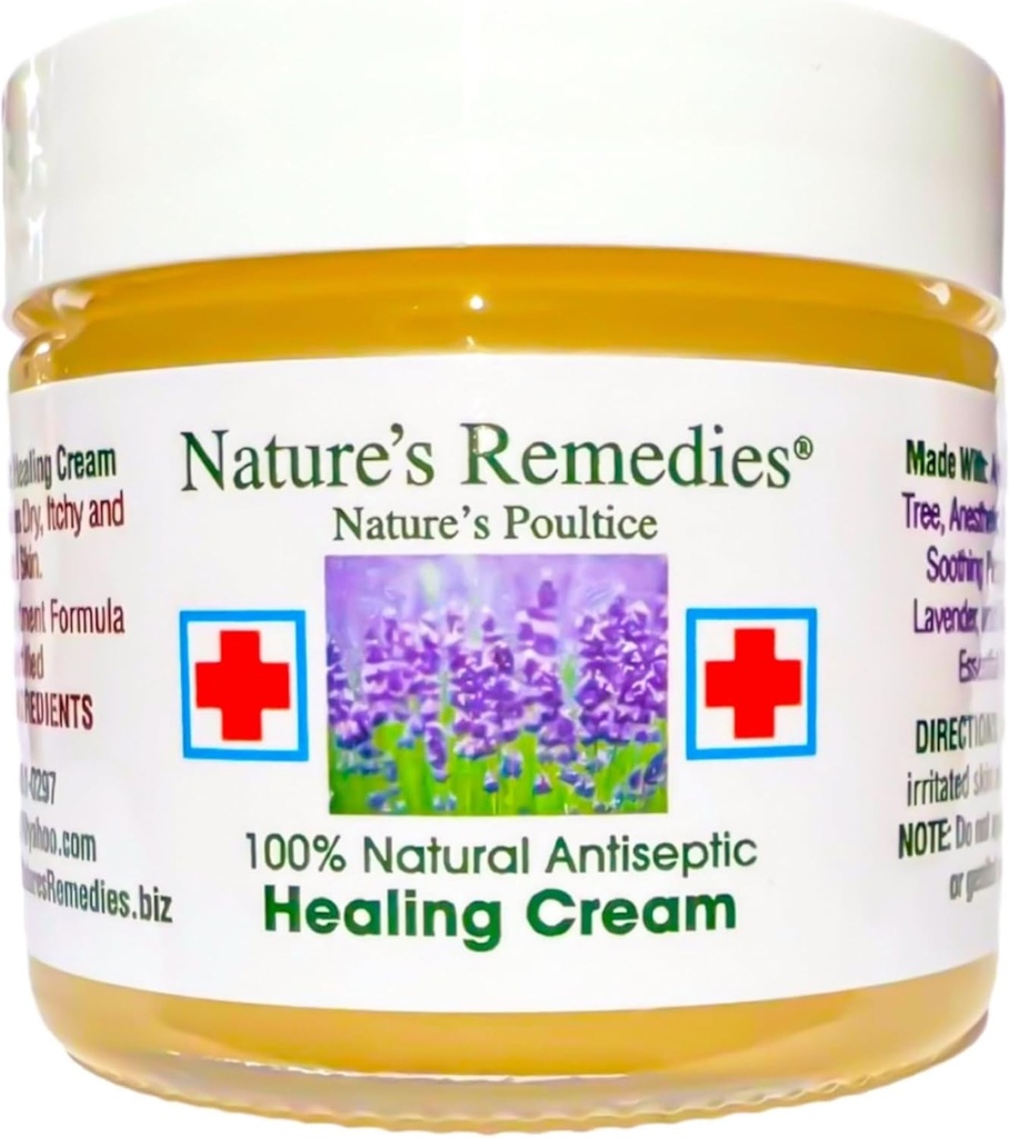 "100% naturlig antiseptisk healing cream - heals og soter smittet hud, sengesore, trykk sore, sår, smertefull ulcers, kløe, skjell, utskjæringer, kutt, brenner, Poison Ivy, Eczema, Psoriasis 2 oz.