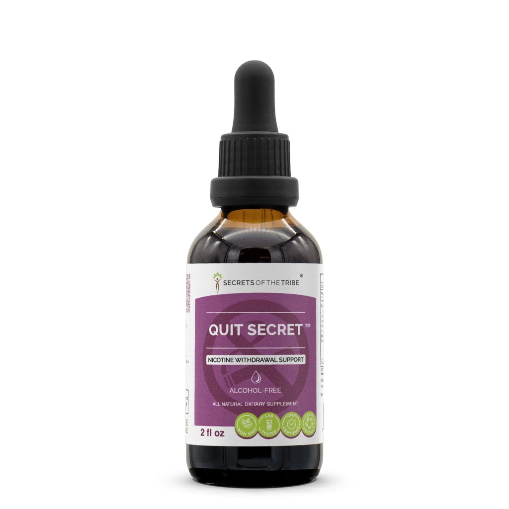 Avslutt hemmelig alkohol-fri ekstrakt, lakris,Lungwort,Nutmeg,St. John's Wort. Glyceritt Tinktur, Nikotin uttaksstøtte (2 fl oz)