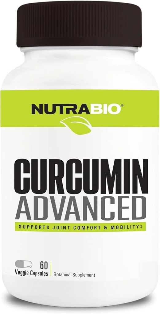 NutraBio Curcumin Advanced Digestion & Joint Support Complex, 60 Grønnsaker Kapsler