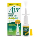 Ayr Saline Nasal Gel No-drep Sinus Spray Med Soothing Aloe Vera, 0,75 Fl Oz Spray Flaske, (pakke med 1)