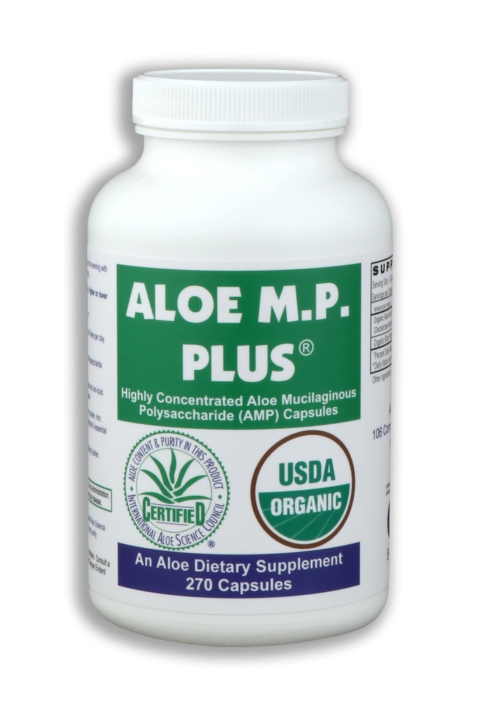 Kapsler, USDA Organic Aloe Vera Polysaccharides AMP Kosttilskudd for Digestive og Immune Helse