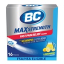 BC MAX Styrke Rask smerte relief pulver, Lemonade Flavor Aspirin 500 mg og Acetaminophen 500 mg oppløsning pakker, 16 teller