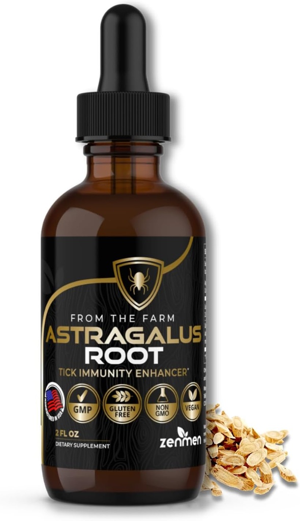 Zenmen Astragalus Root Organic Tinktur - Tick Immun Support og immunforsterker, kilde til antioksidanter - laget i USA
