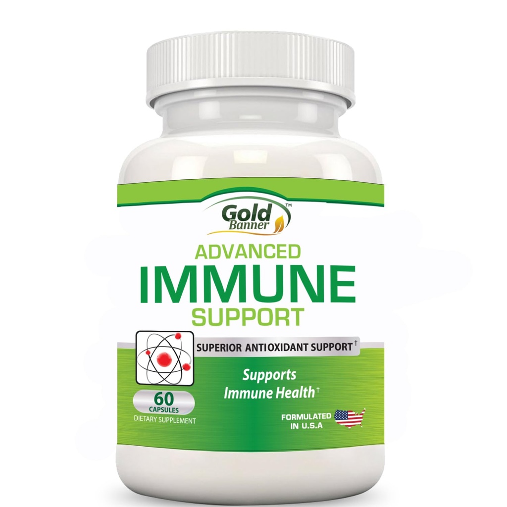 Gold Banner Immune Support Supplement Superior Anti-Oxydant - Øker immunsystemet med rød bringebær, Pomegranate, Pine Bark, Grapefrø, Grønne ekstrakter- Polyfenoler, Lycopen