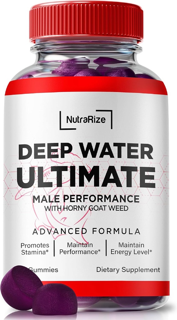 NutraRize Deep Water Ultimate Mann Gummies - Offisiell Deep Water Mann Essentials, Premium Deepwater Ultimate Gummies for menn, Deep Water Ultimate Male Gummy, Performance Review (60 Gummies)