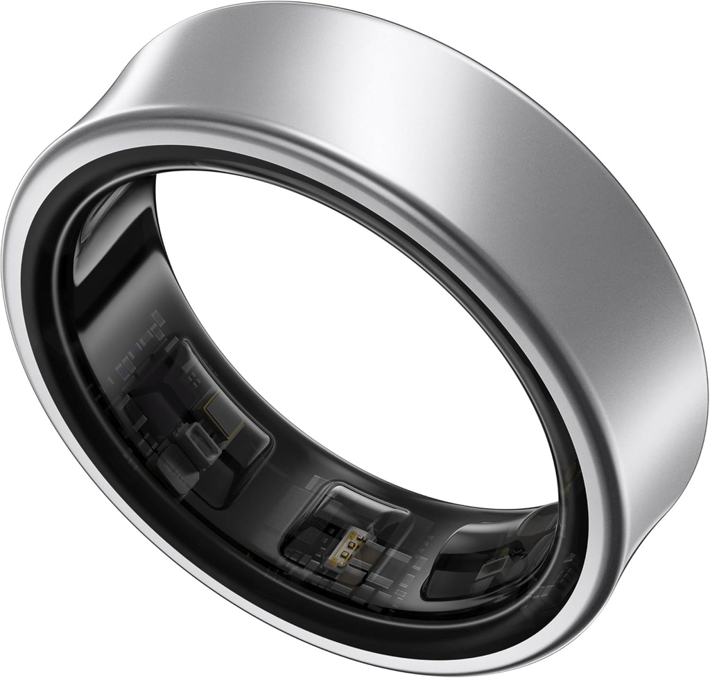 SAMSUNG Galaxy Ring, AI Smart Ring, Størrelse Første m/Sizing Kit, Ingen App Abonnement, Fitness Monitor, Søvn Tracker, Opptil 7-dagers batteri, Størrelse 8, Titanium sølv [USA-versjon, 1Yr Produsentsgaranti]
