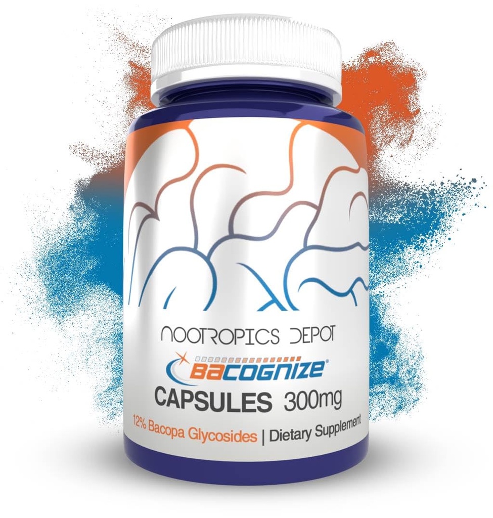 BaCognize Bacopa Monnieri Kapsler | 300 mg | 240 greve | Ayurvedic Herb | Nootropic Brain Booster | Støtter Stress Management | Forbedrer hukommelse, kognisjon + Mood