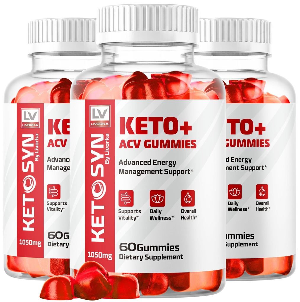 LIVORKA (3 pakke) Ketosyn ACV Gummies, Keto Syn Gummies, Ketosyn Keto Plus ACV Gummies, Ketosyn Keto ACV Gummies, Keto Syn ACV Gummies 1050 MG, Keto ACV Gummies Ketosyn, 180 Gummies i 3 måneder