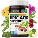 BIO KRAUTER Uric Acid Support Gummies - 60 Vegan Chews - Uric Acid Support m/Tart Cherry & Chanca Piedra 4:1 Ekstrakter - Naturlig Nyre Supplement w/Milk Thistle og Turmeric