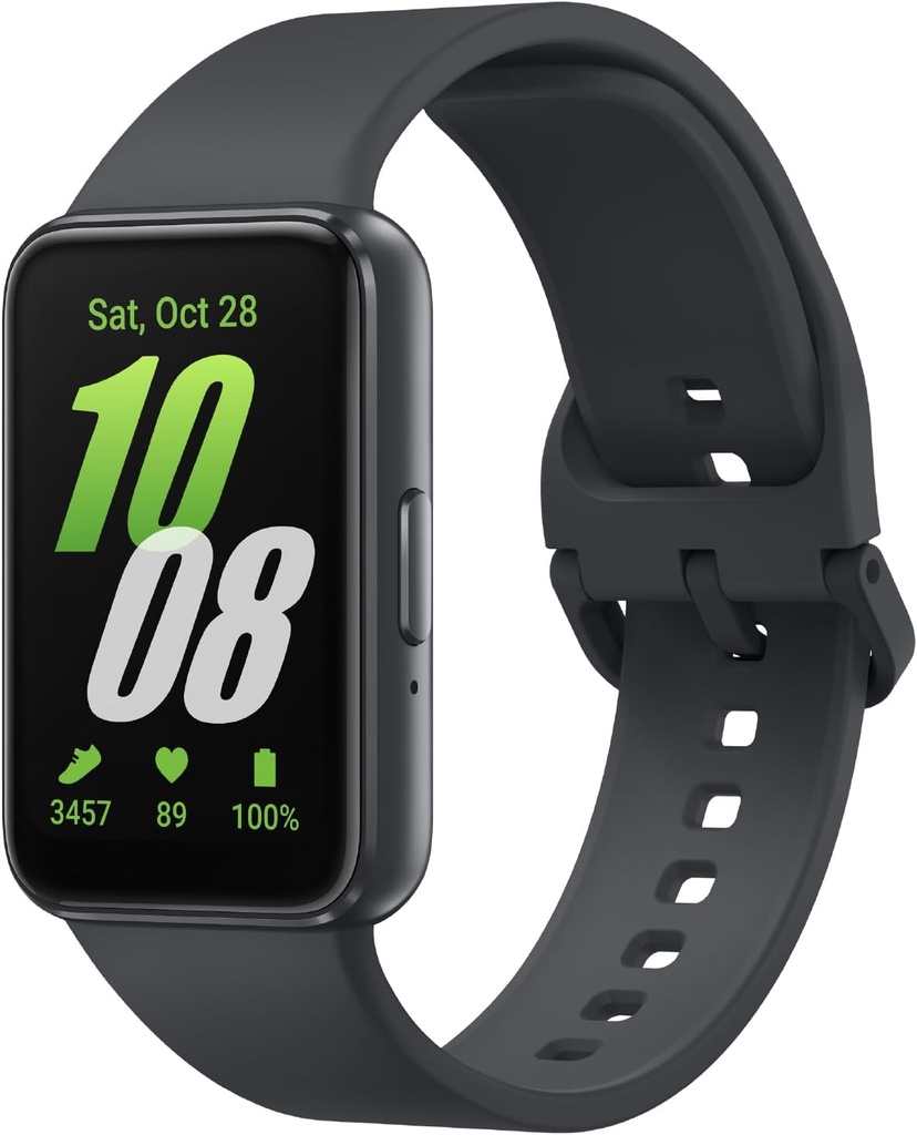 Samsung Galaxy Fit3, Helse/aktivitet Fitness Tracker, Smartwatch for Android, 13 dagers batteri, søvn/snort sporing, hjertefrekvens, 2025, mørk grå [USA versjon, eksklusiv, 2Yr garanti]
