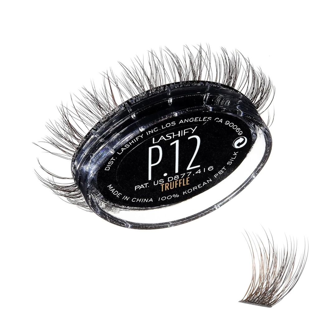 Lashify Plushy 12mm Gossamer Lashes i Truffle farge, lett DIY Falske Lashes for en Voluminous likevel naturlig utseende