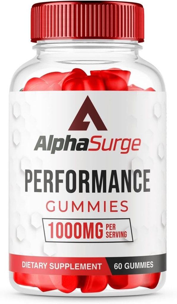 (1 pakke) AlphaSurge Gummies for mannlige, Alpha Surge Avanserte Formula Gummies med 1000 MG Chewable, AlphaSurge Naturlige ingredienser Gummies (60 Gummies)