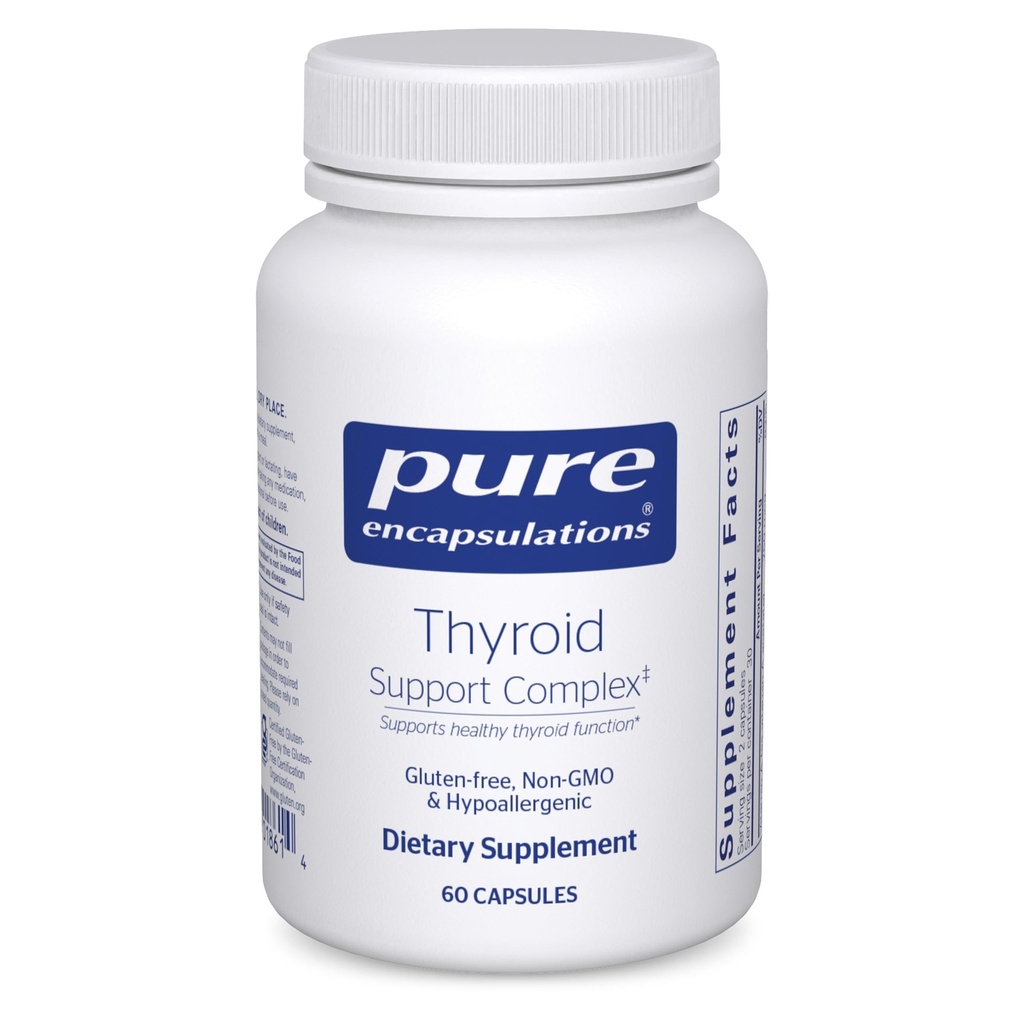 Pure Enkapsler Thyroid Support Complex - Støtter Thyroid Helse * - Antioksidant Infusjon - med Ashwagandha & jodin - Ikke-GMO & Vegetarian - 60 Kapsler