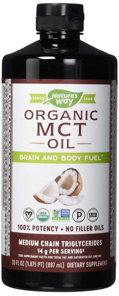 Naturens måte naturens vei Mct olje fra kokosnøtt ren kilde, ingen filler oljer, 14 G Mcts Per Serving, 30 Fl Oz (pakke av 6)
