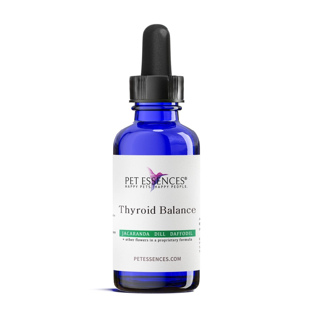 Thyroid støtte Supplement, 1oz - flytende blomster Essenser for hunder, katter og hester, fremmer Thyroid balanse og emosjonell velvære - trygt, lett å bruke formel for alle avler