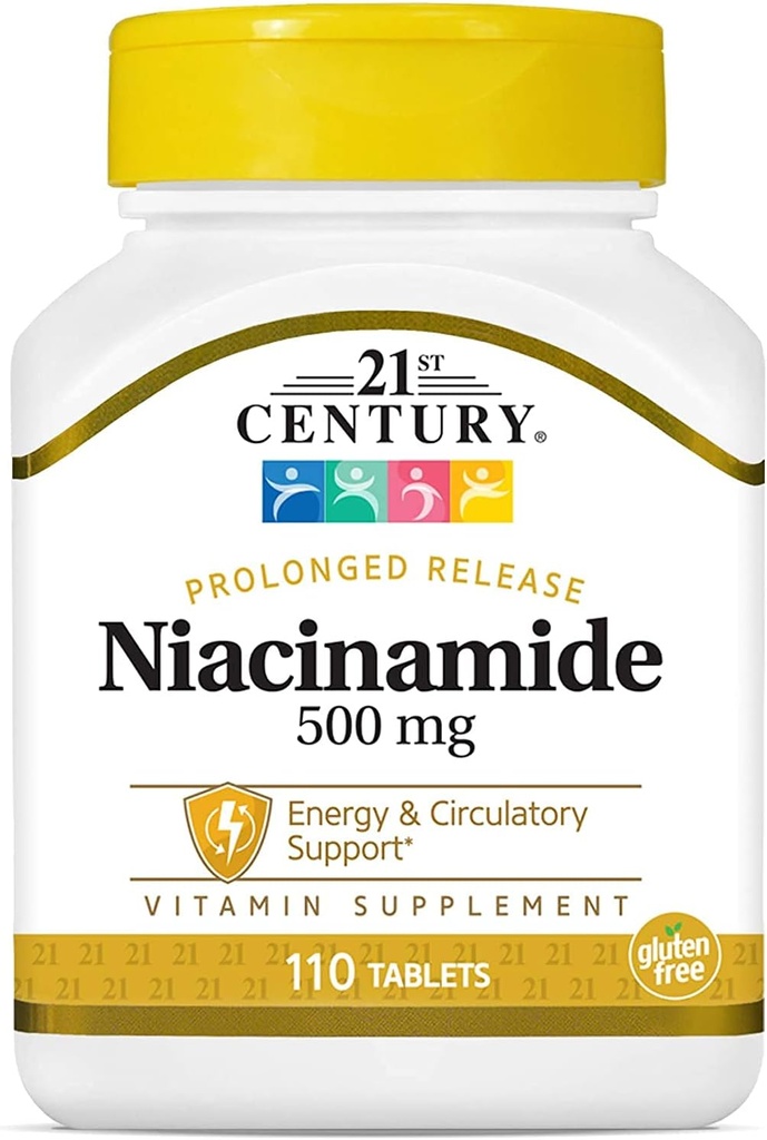 21st Century Niacin 500 Mg Flush Free Capsules, 110-talls (pakke med 3)