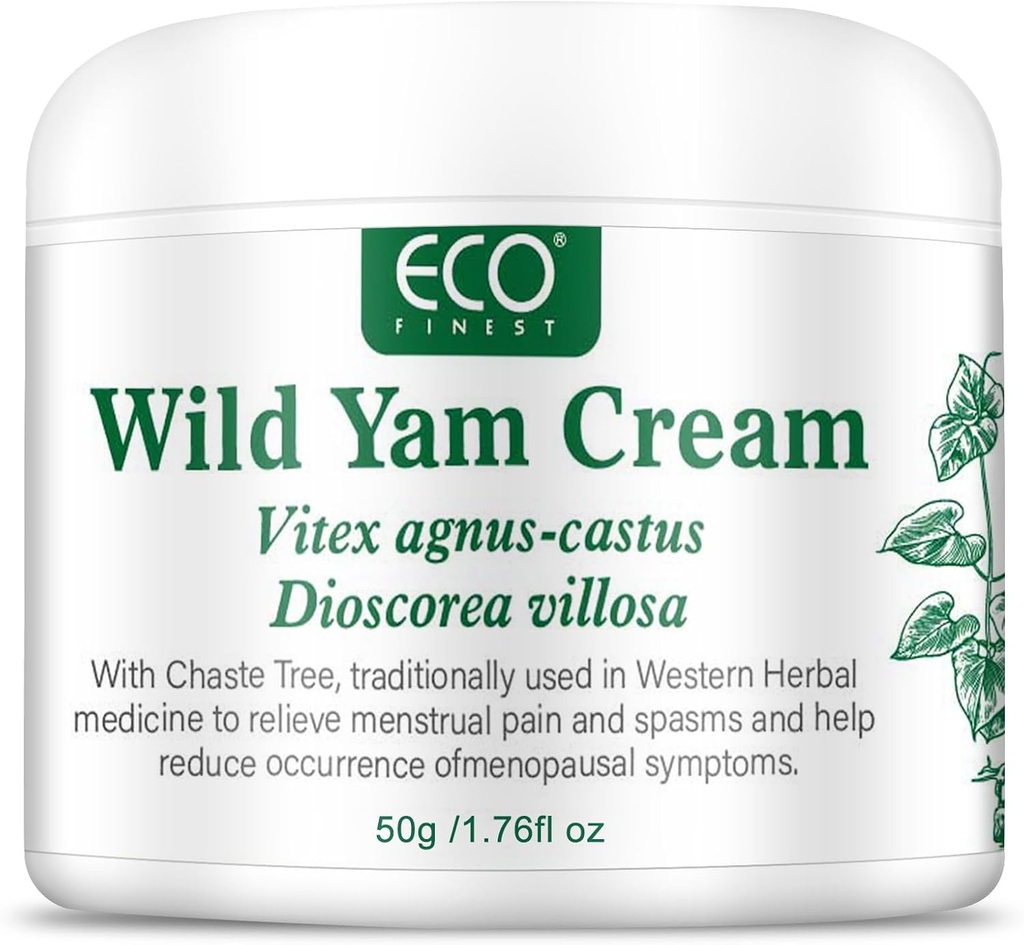 WFDL Wild Yam Cream for Hormon Balance, Organisk Yam Cream med Chasteberry, Aloe & Vitamin E for Menopause Relief, Soothes Night Sweats & Hot Flashes, Eases Mood Swings (1,76 OZ)