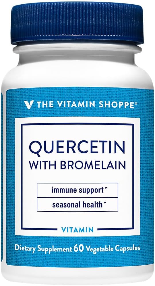 Vitamin Shoppe Quercetin med Bromelain - 250 mg Antioksidant (60 kapsler)