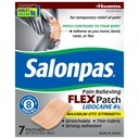 Salonpas Maksimal OTC Styrke Lidocaine 4% smerte lindrer FLEX Patch, Påsøk i opptil 8 timer, Usentrert, Tynn, fleksibel, lettvekt, Patch Holder på plass, 7 lapper