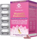 NutriCelebrity NutriFlora-Pro Probiotika for kvinner - Støtte Vaginal, urinhelse (UTI), Digestive System, Periodesmerter, Yeast og BV Relief, Cranberry Pills, 10 milliarder CFU 6 Strains (30 Caps)
