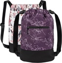 [2-Pack] Flex Cinch Drawstring Gym Veske for kvinner med grafiske designer | Holdbare lettvekts gym Cinch Vesker | Flott for Gym Bag, Reise, og Overnattinger