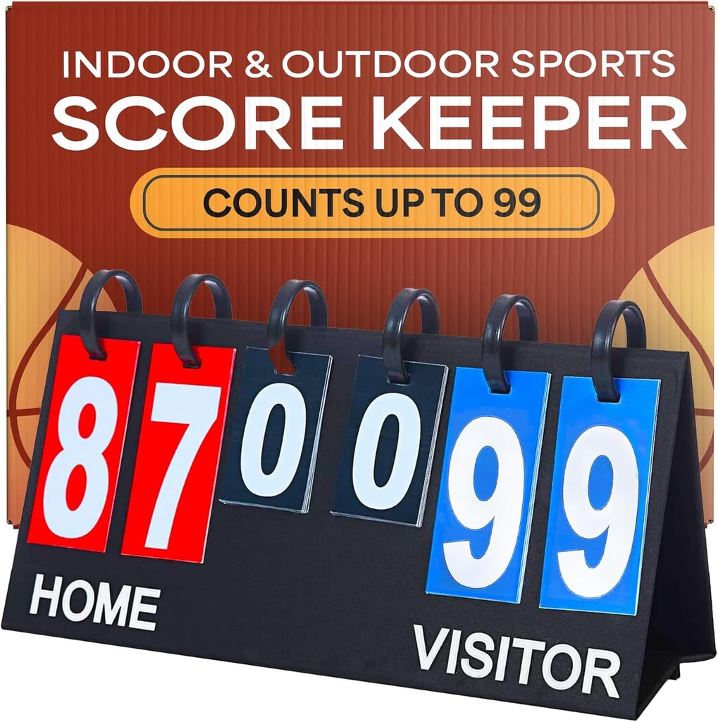 Upstreet Scoreboard/Score Keeper for innendørs og utendørs idrett - Ping Pong/Baseball/Tennis/Basketball Scoreboard eller Varsity Scoreboards/Volleyball Scorekeeper - Portable Scoreboard Flips opp til 99