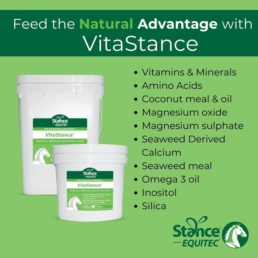 Stance Equitec Vitamin, Mineral og Aminosyre Supplement for hester, 28,5 lb