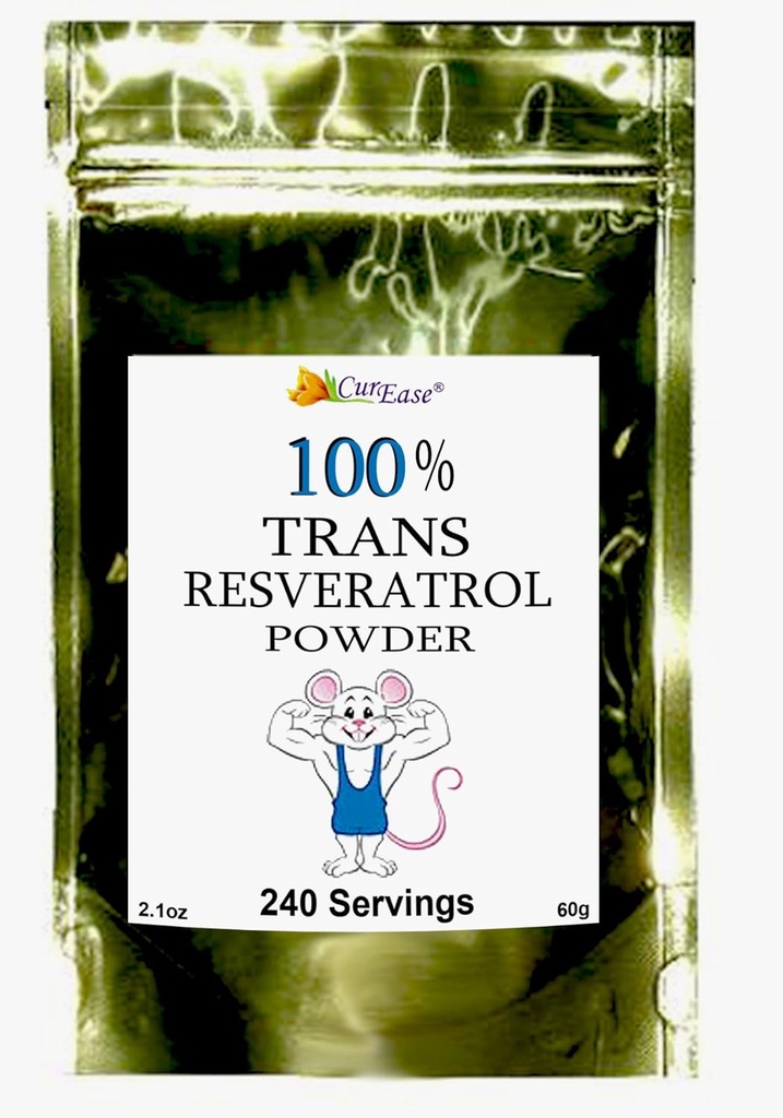 100% ren Trans Resveratrol pulver 240 serverer 2.1 oz (60 gram) 250mg Per serveringer