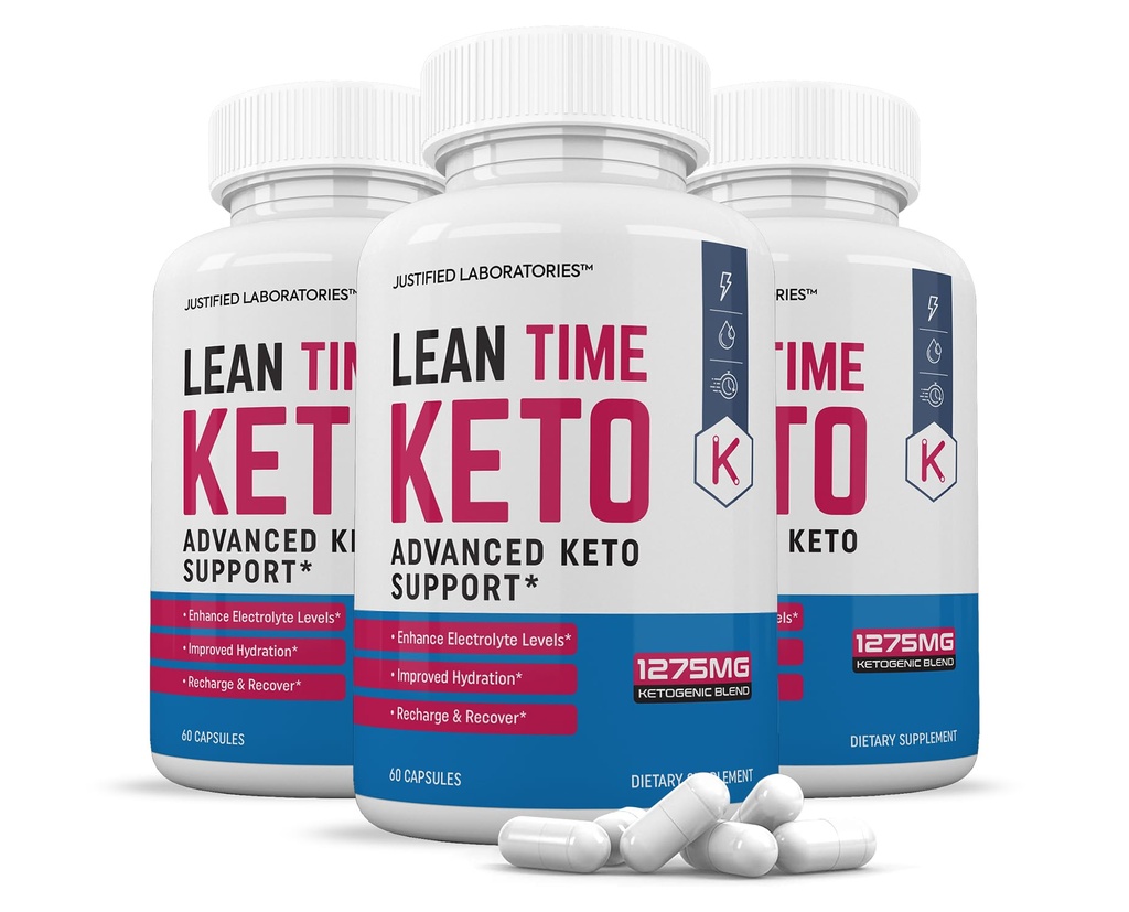(3 Pack) Lean Time Keto piller 1275MG Ny og forbedret formel inneholder Apple Cider Vinegar Extra Jomfru Olive Olje pulver Grønn Te Leaf 180 Kapsler