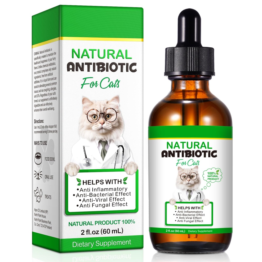 Katt Antibiotika, Antibiotika for katter, Naturlige Cat Antibiotika Multivitamin Herbal Supplement 60ml