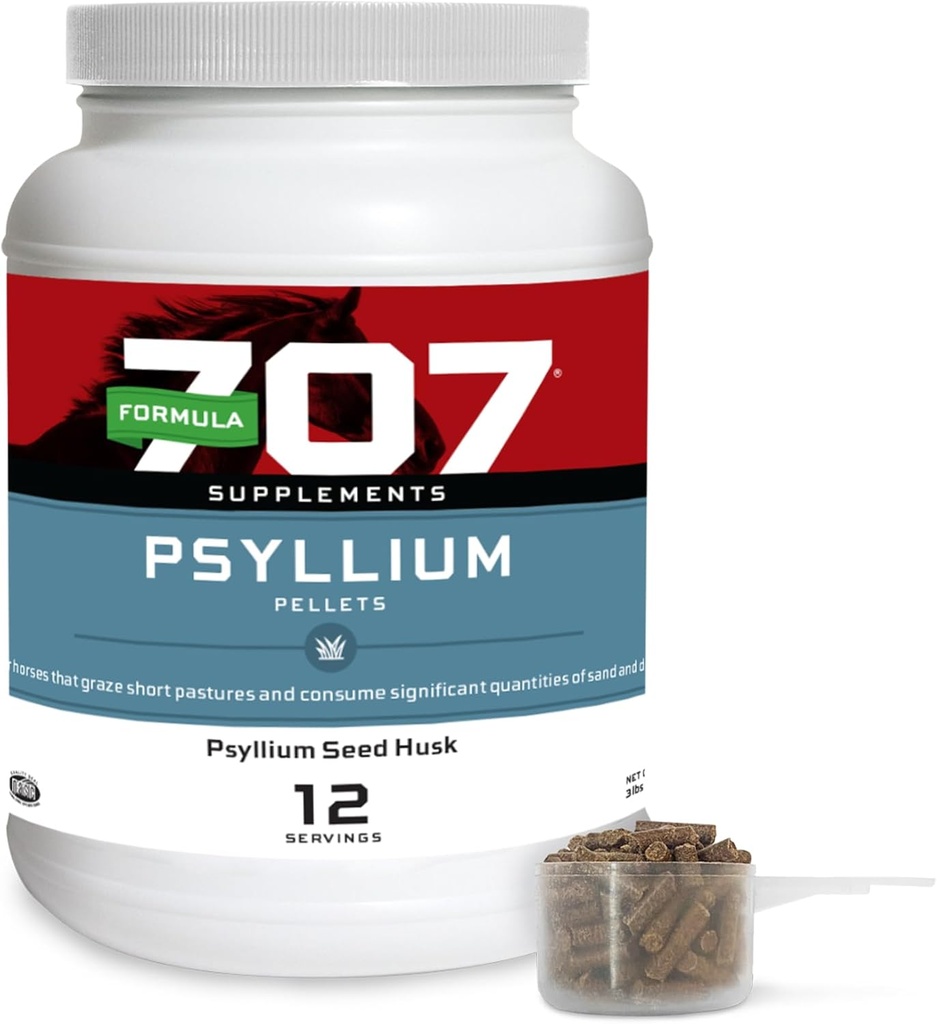 Formel 707 Psyllium Pellets Equine Supplement (3lb Jar - 12 dagers forsyning)