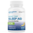 Puregen Labs Doxylamine Succinate 25mg | Natt søvnhjelp | Sikker og effektiv | Ikke-Habit Forming Sleep Aid | Laget i USA | 225 Tabletter