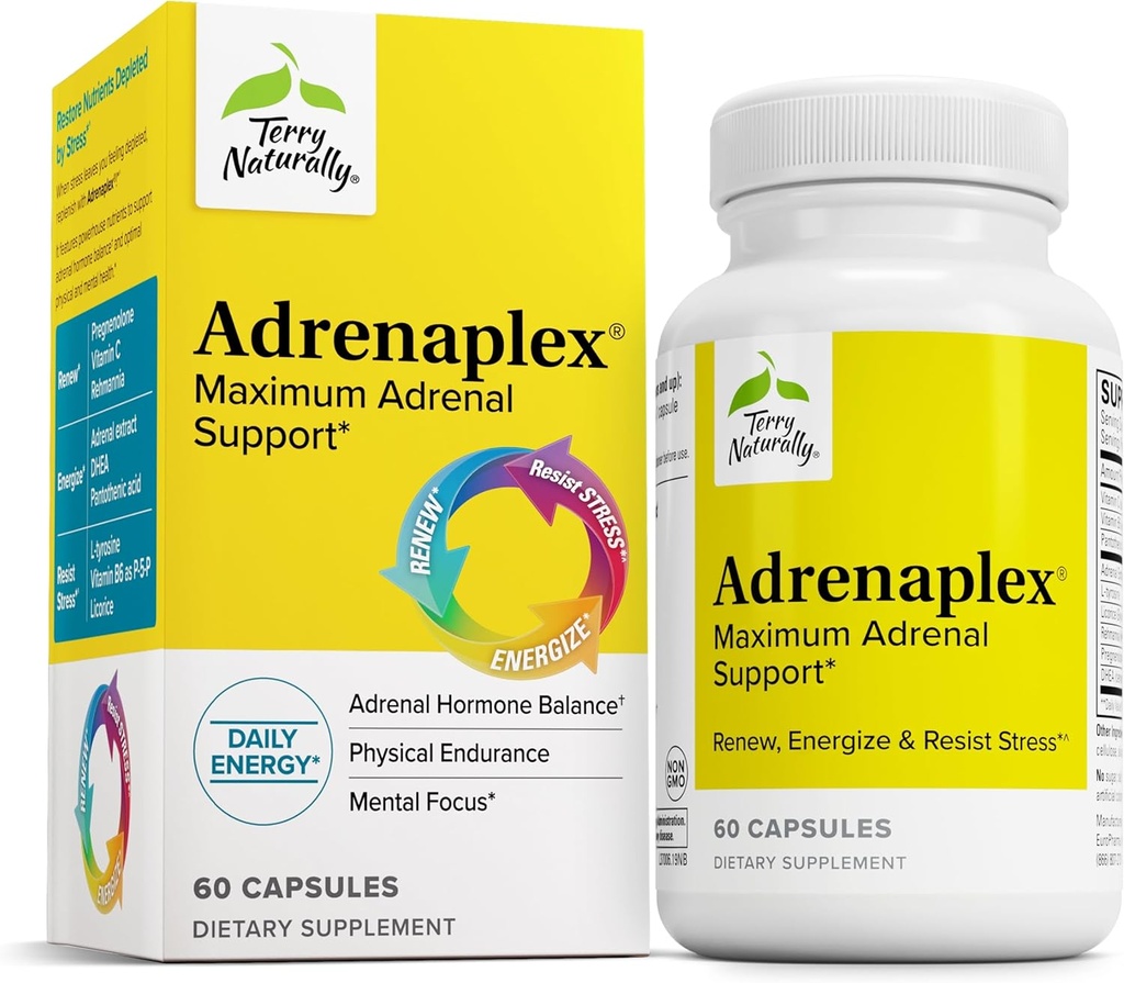 Terry naturlig Adrenaplex - Adrenal Gland funksjon Supplement - Glandular Support Supplement med vitaminer C & B6 - Diett Supplement for å støtte sunn adrenal funksjon - 60 kapsler