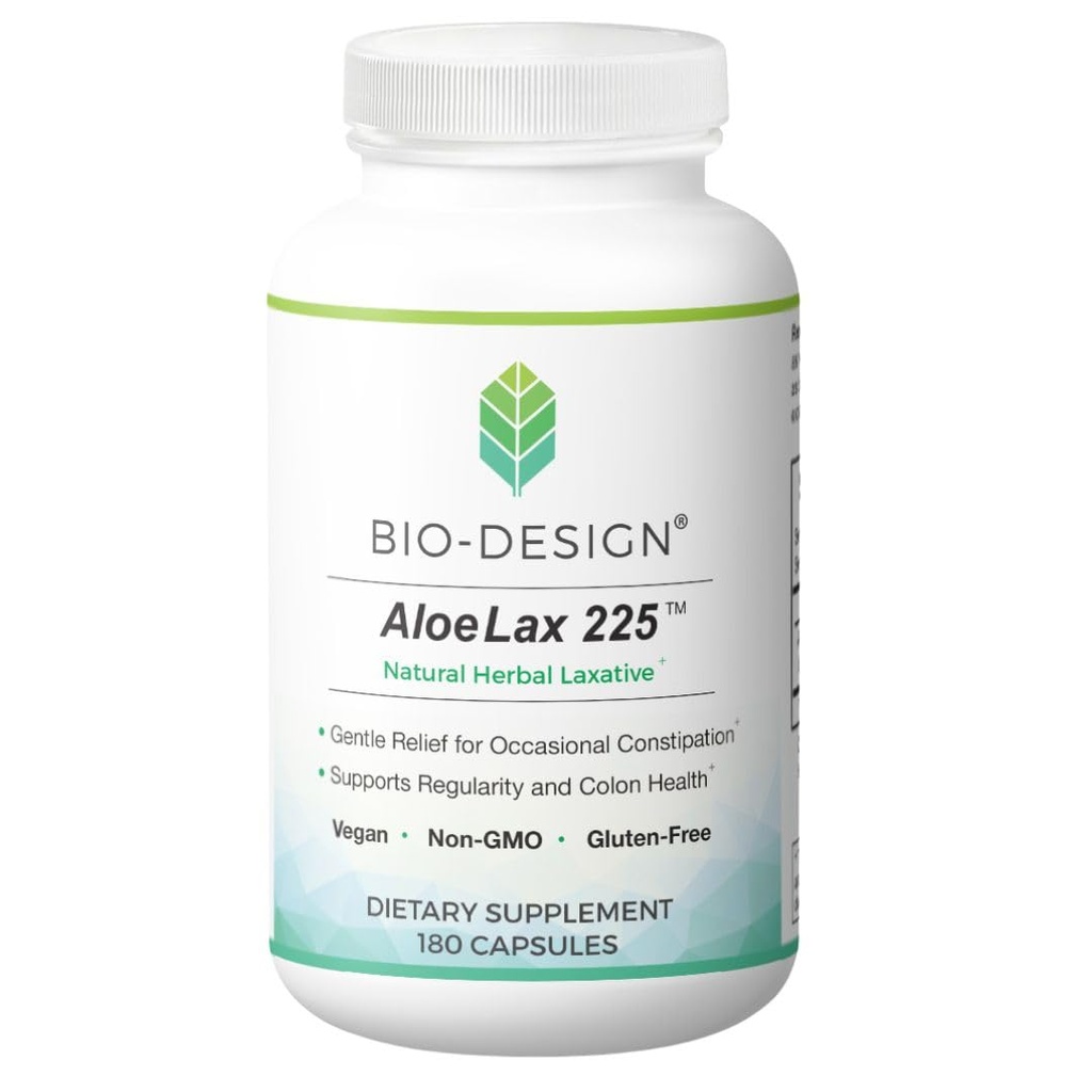Aloe Lax 225 Naturlig Herbal Laxativ - Gentle Relief for anledninger, gass, & Bloating med 225mg Naturlig Aloe Ferox - Støtter Bowell Regularity & Colon Helse - 180 Kapsler