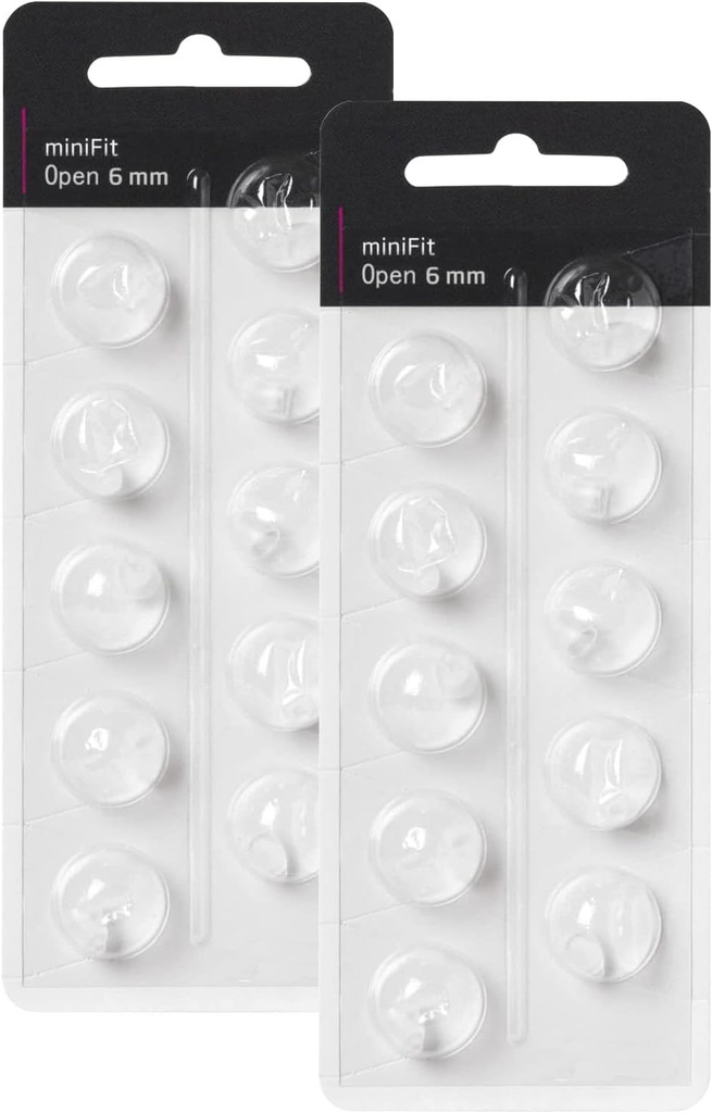 Høreapparat Domes for Oticon Replacements, Oticon Minifit Open Vent Bass Domes (6 mm/2 Packs), Universell Domes for Oticon høreapparatutstyr.