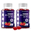 Vitamatic Sukker Gratis Melatonin 30mg per Gummy - 60 Serveringer - 60 Vegetariske Gummier - Ikke-Habit Forming Supplement (60 greve (Pack of 2))