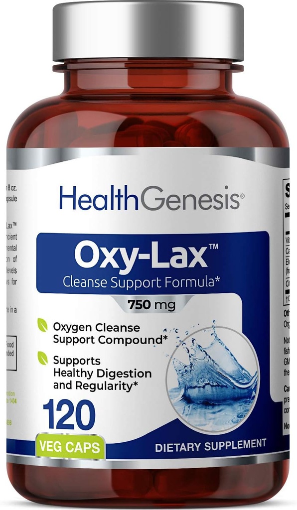 Oxy-Lax 750 mg 120 Vcaps - Naturlig magnesiumoksid oksygenbasert Colon Cleanse Gentle Laxative støtter sunn Digestive Tract Regularity