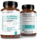 Hyaluronsyre Supplements 250mg med 200 mg vitamin C, 1000mg L-Proline og anti-aldring fordeler, hyaluronsyrekapsler for ungdomslig hud, leddene og bindemidler - 120 kapsler